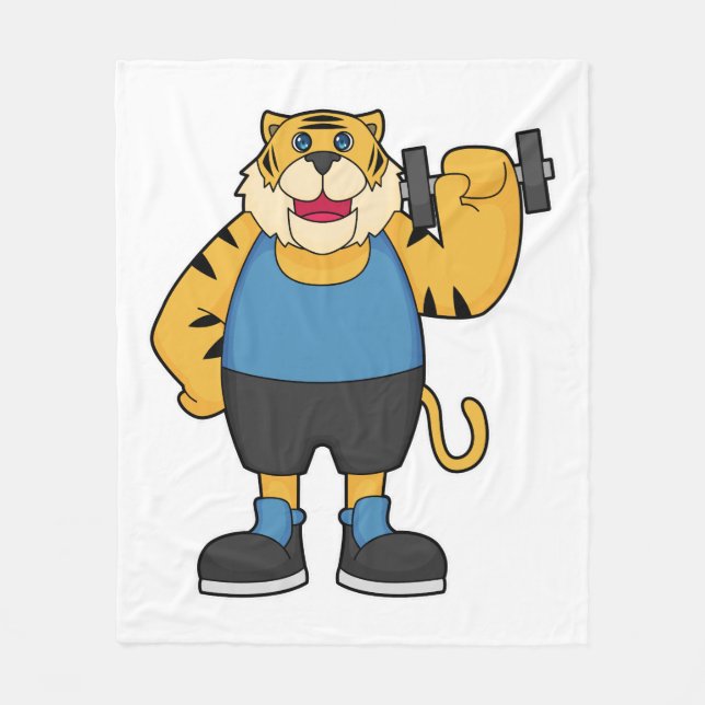 Tiger Fitness Dumbbell Fleece Blanket (Front)