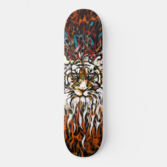 Tiger Flames Skateboard (Front)