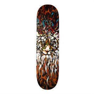 Tiger Flames Skateboard