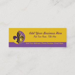 Tiger Fleur de lis Business Cards, skinny Mini Business Card