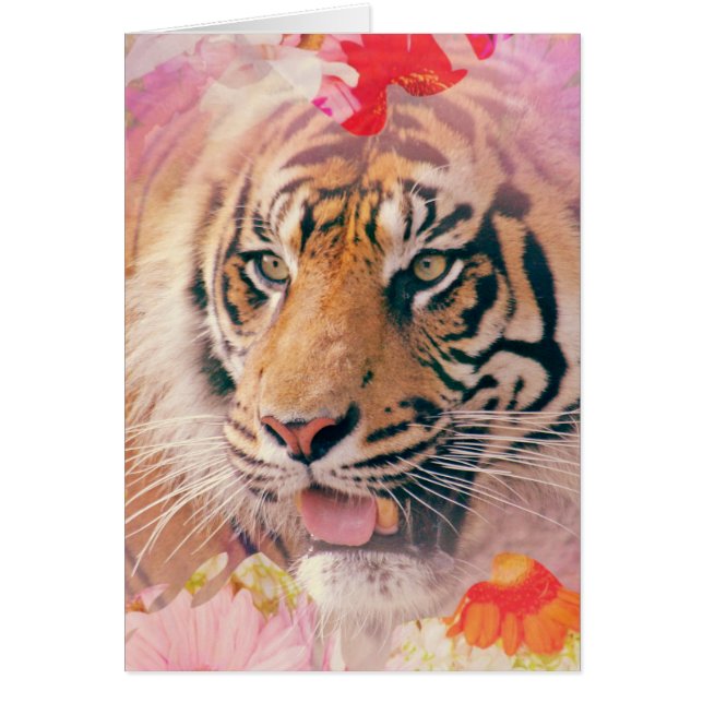 Tiger Floral Splatter Digital Art (Front)