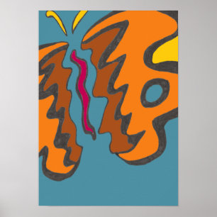 Tiger Flutterfly Poster