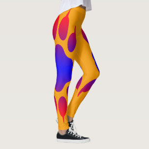 Tiger Foot Print Orange Leggings