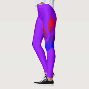 Tiger Foot Print Purple Leggings