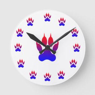 Tiger Foot Print Wall Clock