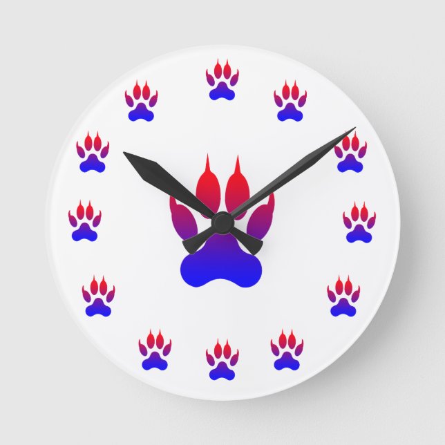 Tiger Foot Print Wall Clock (Front)