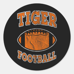 Tiger Football Vintage Distressed  Classic Round Sticker