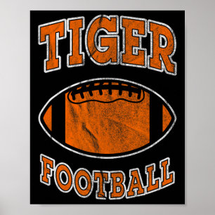 Tiger Football Vintage Distressed Poster
