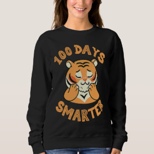 tiger for 100th day of school 100 days smarter sweatshirt