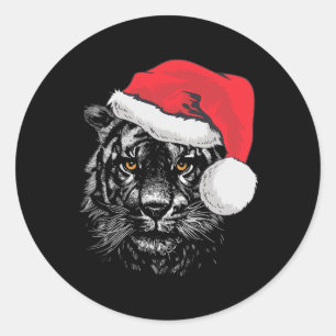 Tiger For Women Men And Kids Tiger Santa Christmas Classic Round Sticker