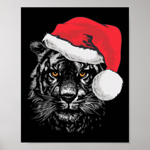 Tiger For Women Men And Kids Tiger Santa Christmas Poster