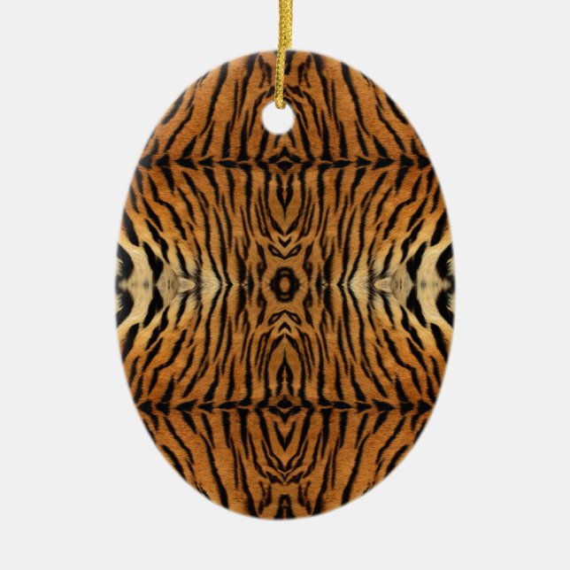 Tiger fur pattern ceramic tree decoration (Front)