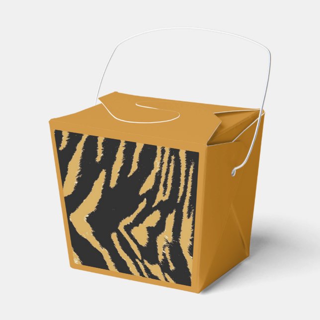 Tiger Fur Pattern Favour Box (Front Side)