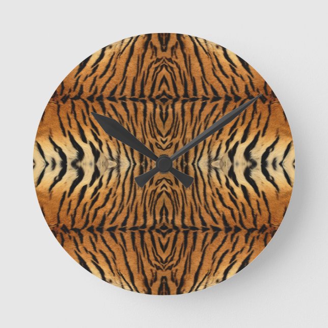 Tiger fur pattern round clock (Front)