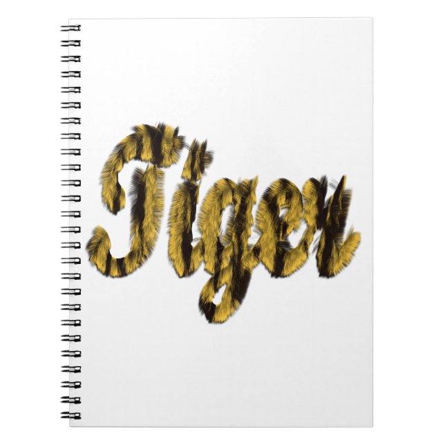 Tiger - Furry Text Notebook (Front)