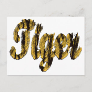 Tiger - Furry Text Postcard