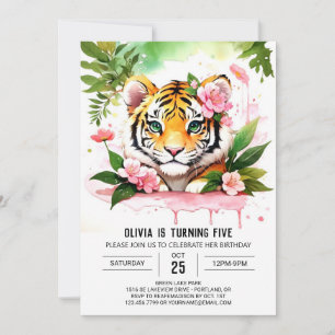 Tiger Girl Birthday Invitation
