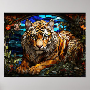 *~*  TIGER Golden AP68 Fantasy Stained Glass 5:4  Poster