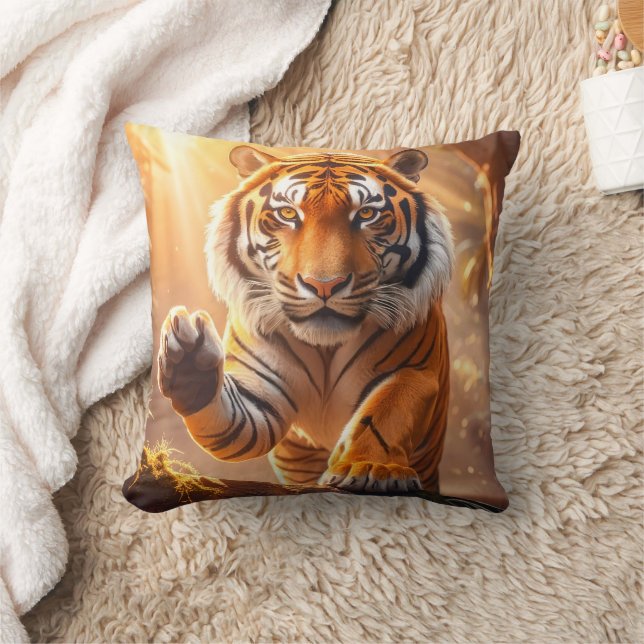 Tiger - Golden Tiger Cushion (Blanket)