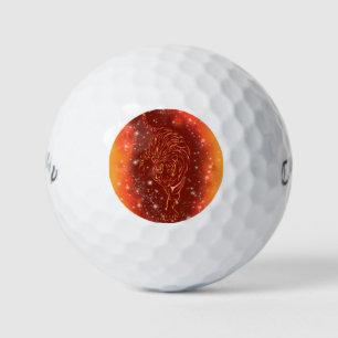 Tiger Golf Balls Running At Galaxy Starry Night
