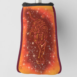 Tiger Golf Head Cover In Galaxy Starry Night 
