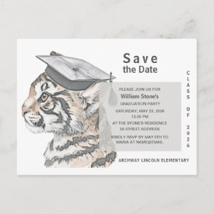 Tiger Grad   Graduation Save the Date Card