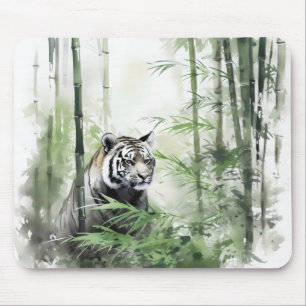Tiger Green Bamboo Forest Mouse Pad