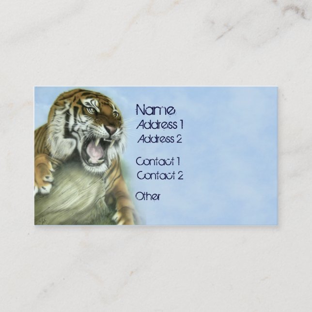 Tiger Growl Business Card (Front)