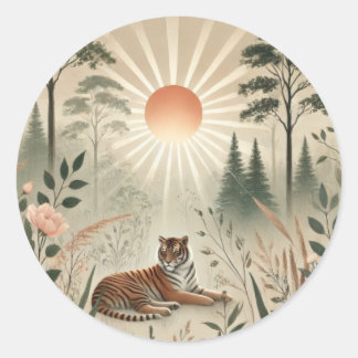 Tiger Habitat Classic Round Sticker