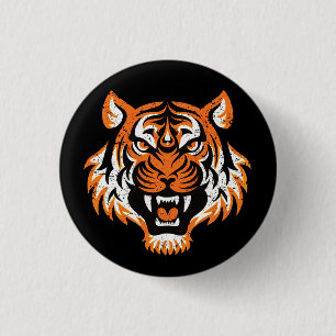 Tiger Head 3 Cm Round Badge