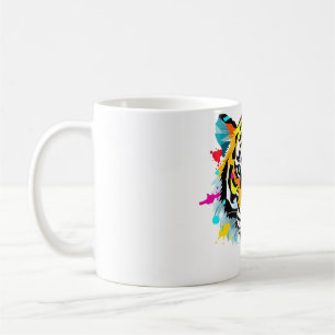 Tiger Head Abstract Polygon Art Coffee Mug