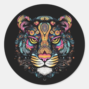 Tiger Head  Classic Round Sticker