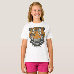 Tiger Head Embroidery Imitation T-Shirt