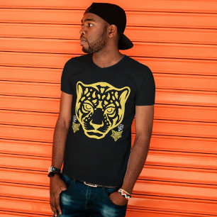 Tiger Head Graphic Leopard Head Big Cat Black T-Shirt