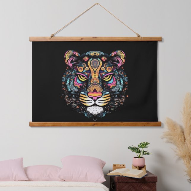 Tiger Head  Hanging Tapestry (Bedroom)