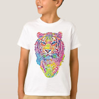 tiger head in rainbow colors