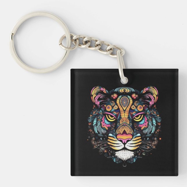 Tiger Head  Key Ring (Front)