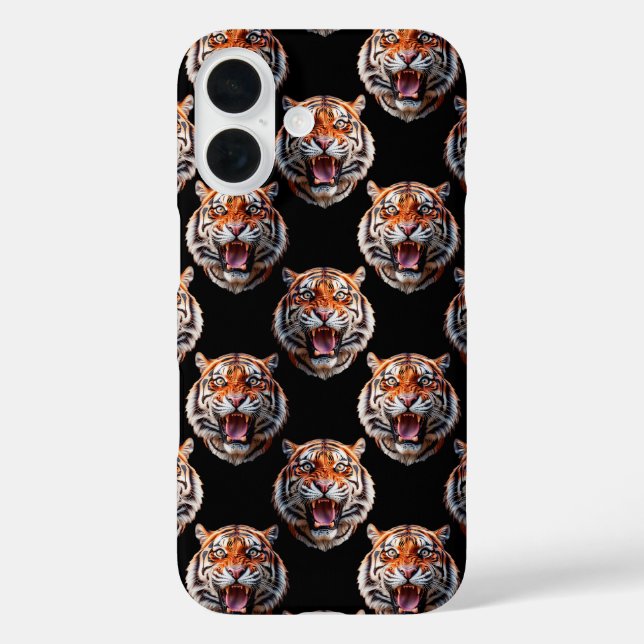 Tiger Head Pattern Design - Black   Case-Mate iPhone Case (Back)