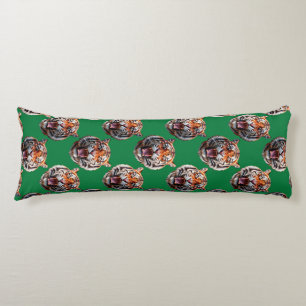 Tiger Head Pattern Design Green Body Cushion