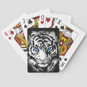 Tiger Head Playing Cards - White Tiger Face