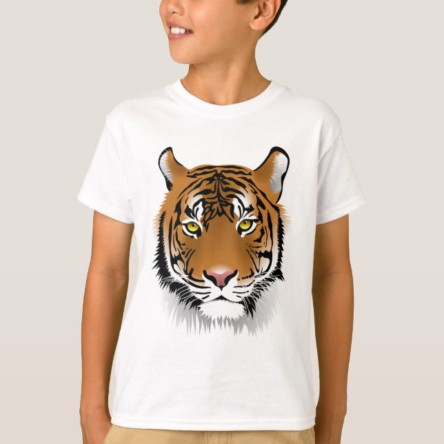 Tiger Head Print Design T-Shirt (Front)