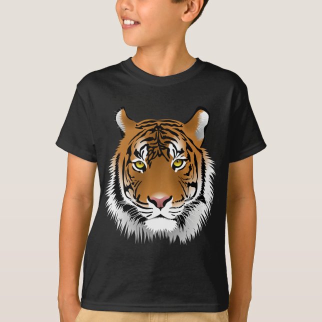 Tiger Head Print Design T-Shirt (Front)