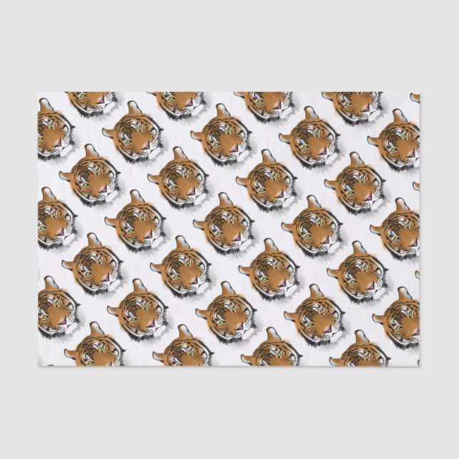 Tiger Head Print Design Tissue Paper (Front)