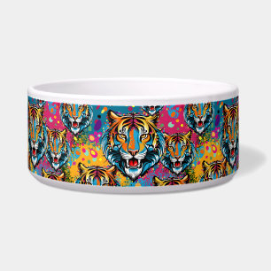 Tiger Head Rainbow colours paint stains