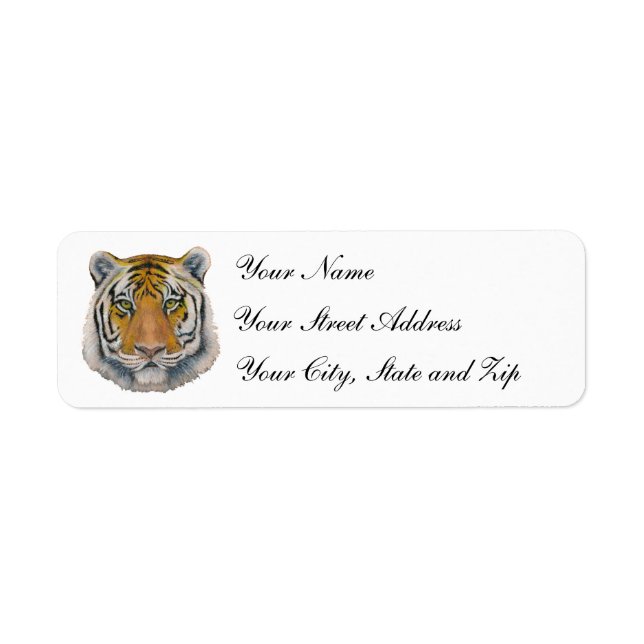 Tiger Head Return Address Label (Front)