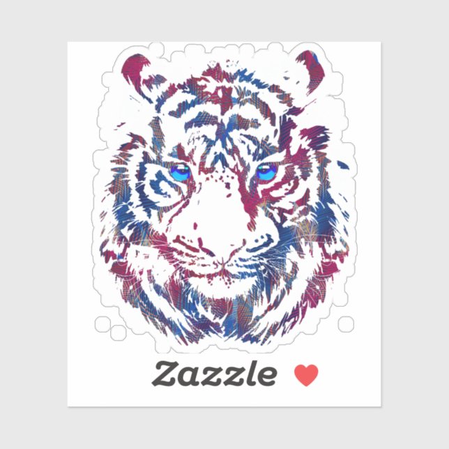 Tiger head sticker - Retro Tiger Sticker (Sheet)