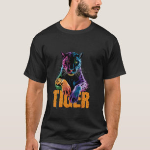Tiger Head Tiger Face Wild Animal Colourful Tiger  T-Shirt
