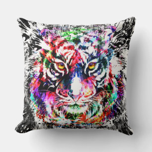 Tiger Heads Throw Pillow - Tiger Face