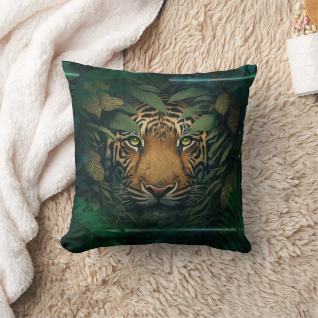 Tiger hiding in Foliage               Cushion (Blanket)