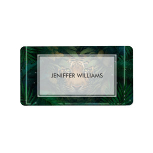 Tiger hiding in Foliage Label